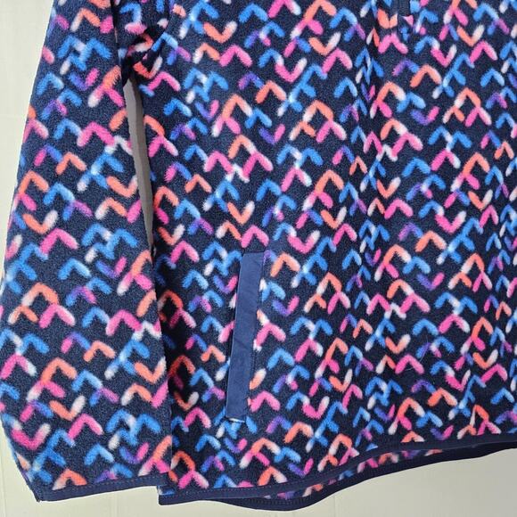 Eddie Bauer Youth Kids Quest Fleece 1/4 Zip Pullover Blue Printed Geometric Sz L - Picture 3 of 12